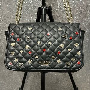 Guess - Black Embellished Quilted Purse
